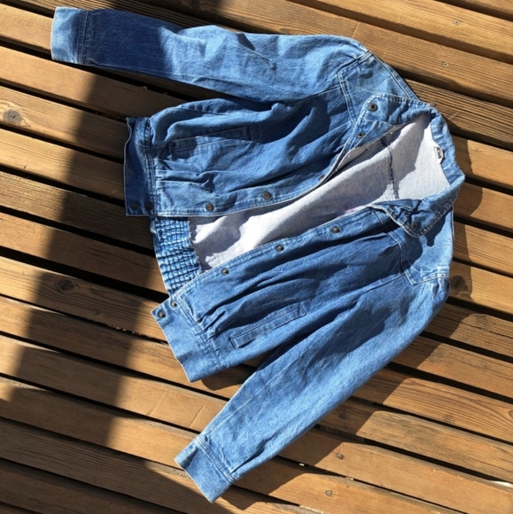 Vintage Elastic-Bottom Denim Jacket - Picture 1 of 6